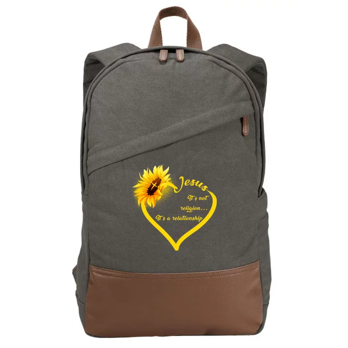 Jesus It's A Relationship Cotton Canvas Backpack