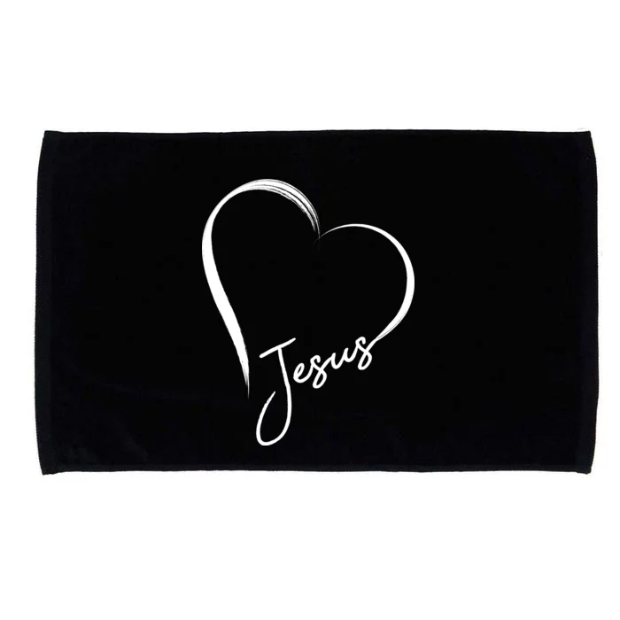 Jesus Love Simple Faith Heart Microfiber Hand Towel