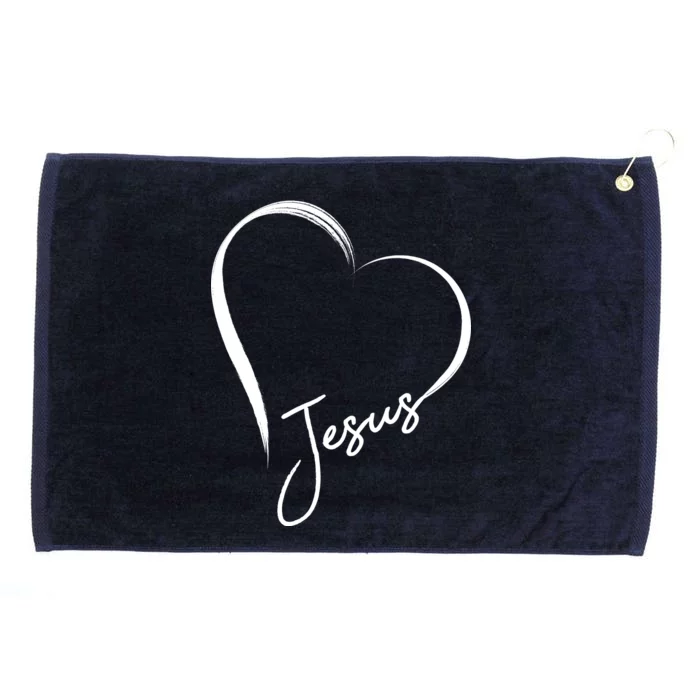 Jesus Love Simple Faith Heart Grommeted Golf Towel