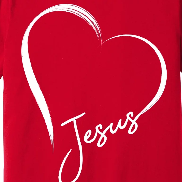 Jesus Love Simple Faith Heart Premium T-Shirt