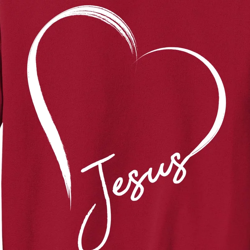 Jesus Love Simple Faith Heart Tall Sweatshirt