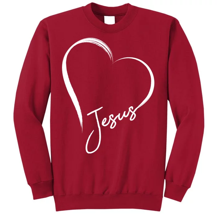 Jesus Love Simple Faith Heart Tall Sweatshirt