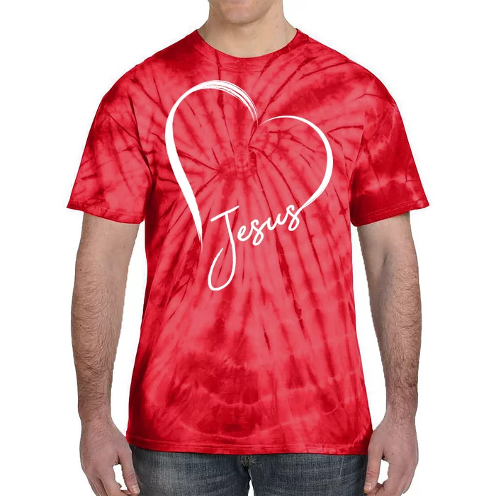 Jesus Love Simple Faith Heart Tie-Dye T-Shirt