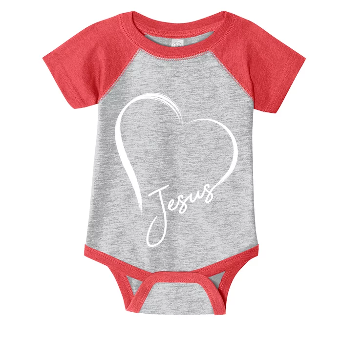 Jesus Love Simple Faith Heart Infant Baby Jersey Bodysuit