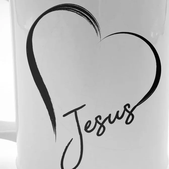 Jesus Love Simple Faith Heart Front & Back Beer Stein