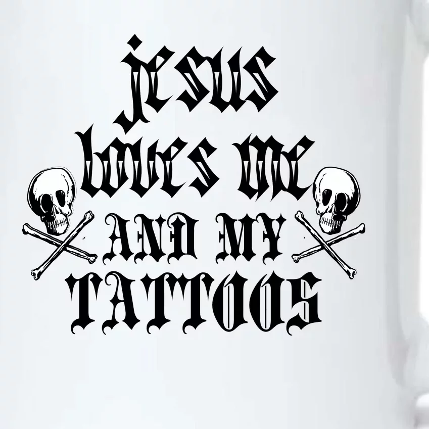 Jesus Loves Me and My Tattoos Black Color Changing Mug