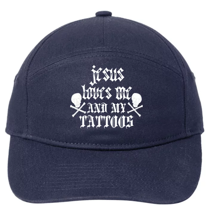 Jesus Loves Me and My Tattoos 7-Panel Snapback Hat