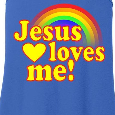 Jesus Loves Me Cool Rainbow Ladies Essential Tank