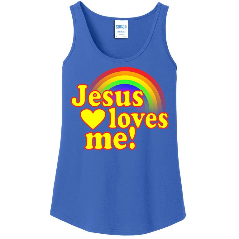 Jesus Loves Me Cool Rainbow Ladies Essential Tank