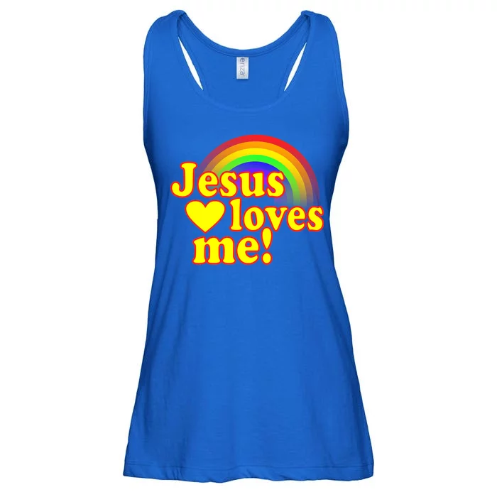 Jesus Loves Me Cool Rainbow Ladies Essential Flowy Tank