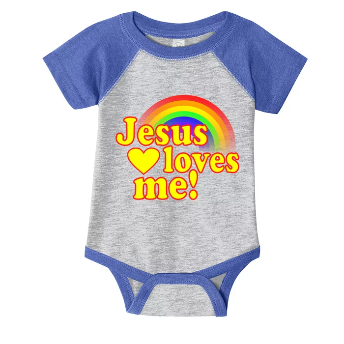 Jesus Loves Me Cool Rainbow Infant Baby Jersey Bodysuit