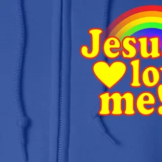 Jesus Loves Me Cool Rainbow Full Zip Hoodie