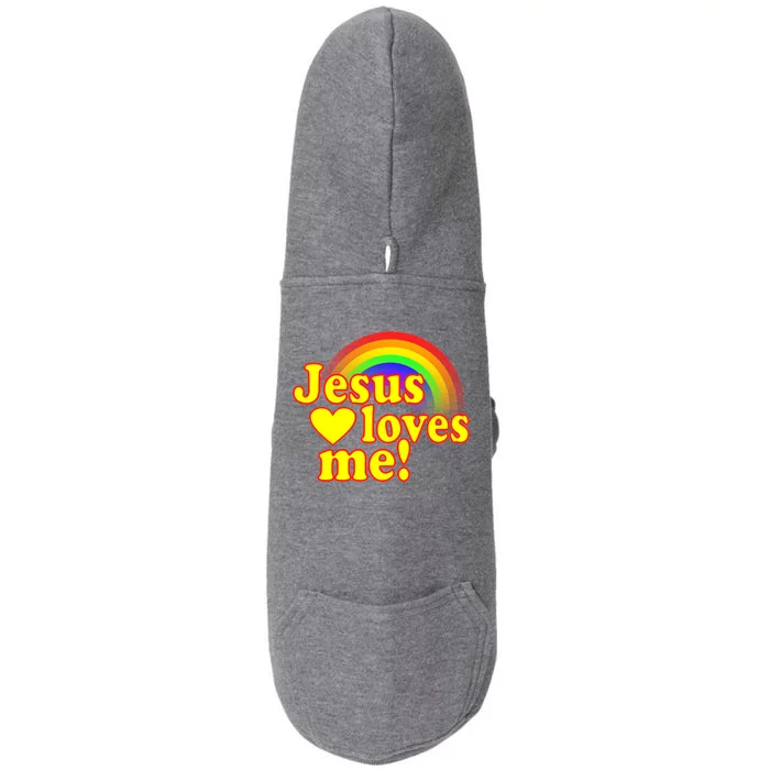 Jesus Loves Me Cool Rainbow Doggie 3-End Fleece Hoodie