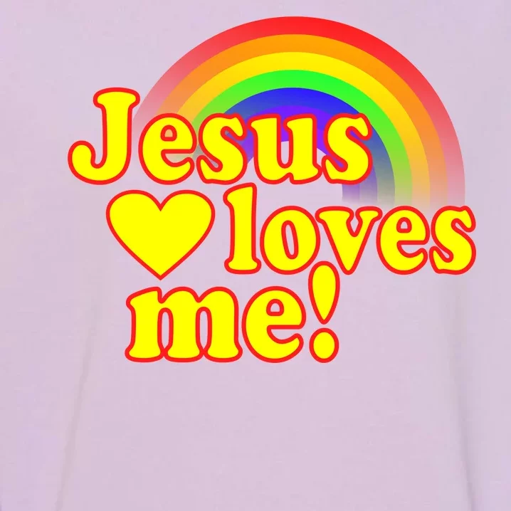 Jesus Loves Me Cool Rainbow Garment-Dyed Sweatshirt