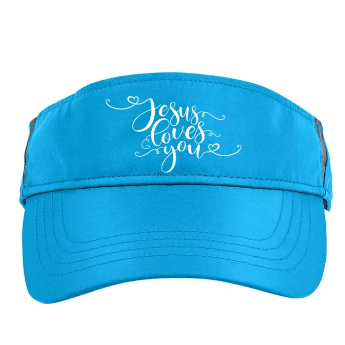 Jesus Loves You Cursive Style Adult Drive Performance Visor