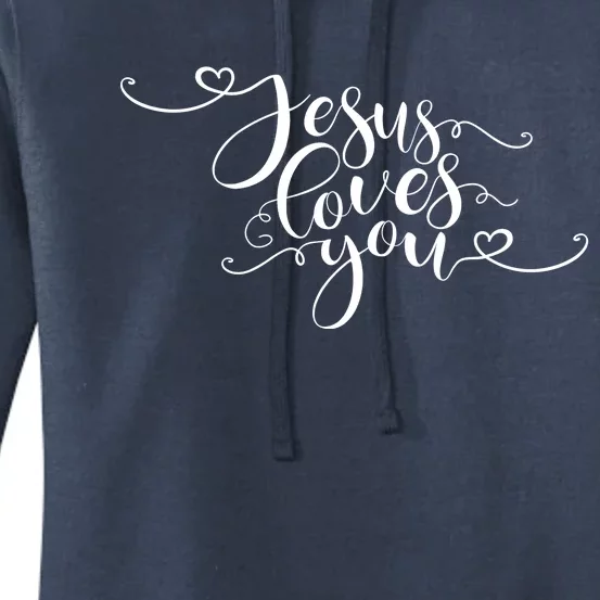 Jesus Loves You Cursive Style Women's Pullover Hoodie