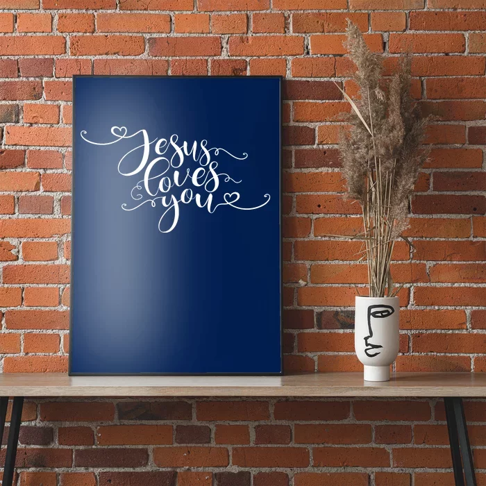 Jesus Loves You Cursive Style Poster