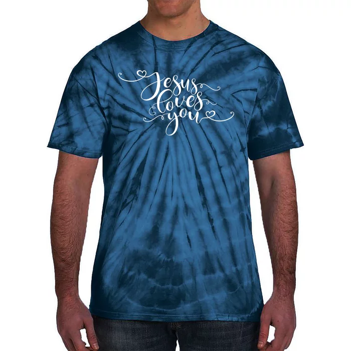 Jesus Loves You Cursive Style Tie-Dye T-Shirt