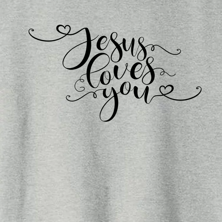 Jesus Loves You Cursive Style Women's Crop Top Tee