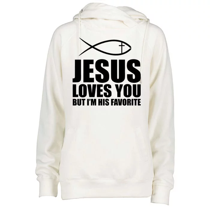 Jesus Loves You Funny Christain Womens Funnel Neck Pullover Hood