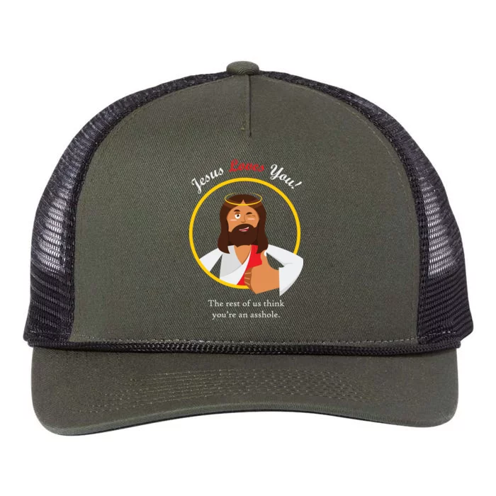 Jesus Loves You Funny Christian Retro Rope Trucker Hat Cap