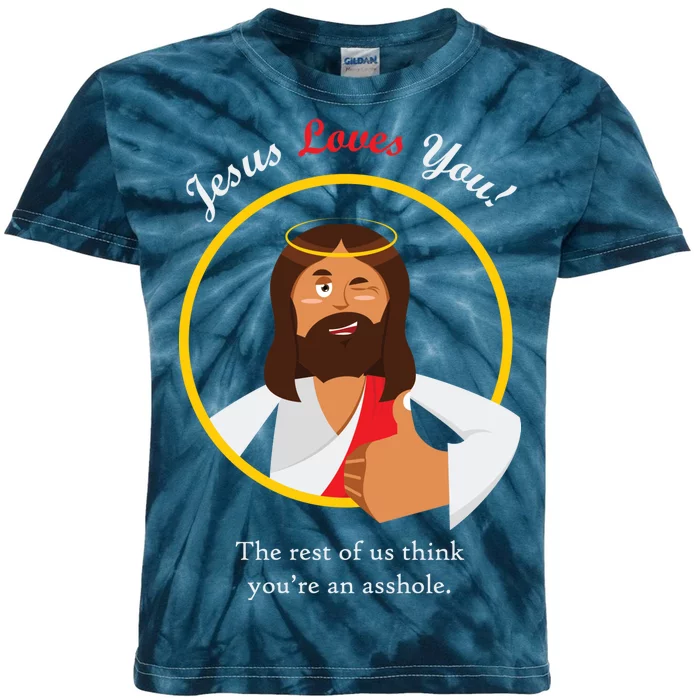 Jesus Loves You Funny Christian Kids Tie-Dye T-Shirt