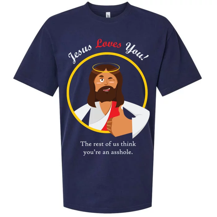 Jesus Loves You Funny Christian Sueded Cloud Jersey T-Shirt