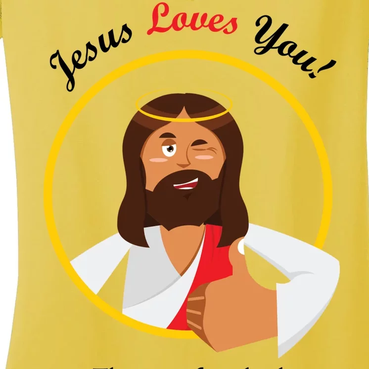 Jesus Loves You Funny Christian Women's V-Neck T-Shirt