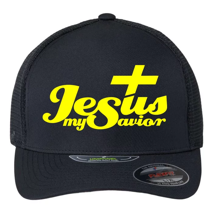 Jesus My Savior Christian Catholic Flexfit Unipanel Trucker Cap