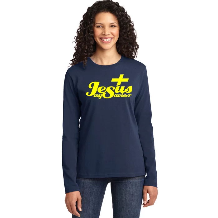 Jesus My Savior Christian Catholic Ladies Long Sleeve Shirt