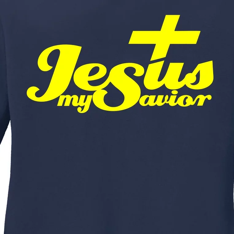 Jesus My Savior Christian Catholic Ladies Long Sleeve Shirt