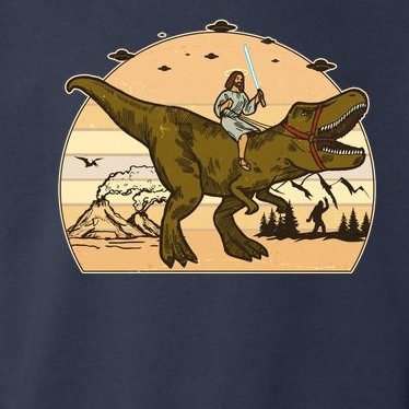 Jesus Riding T-Rex Dinosaur Funny Vintage Toddler Hoodie