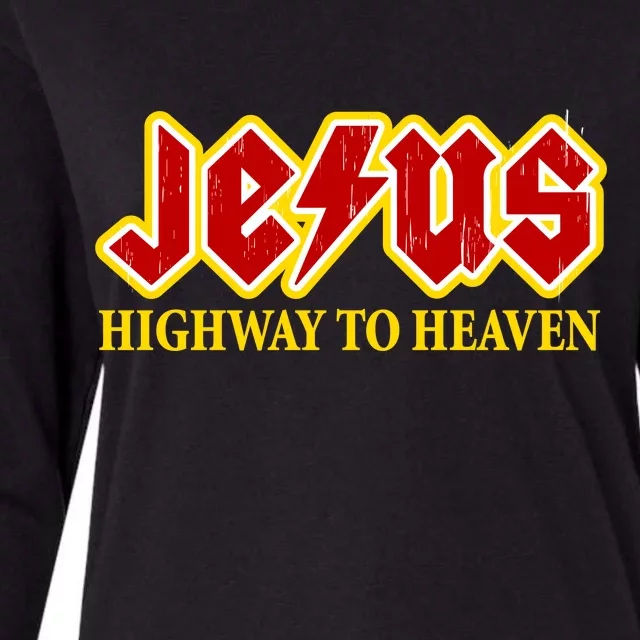 Jesus Rocks Highway To heaven Womens Cotton Relaxed Long Sleeve T-Shirt