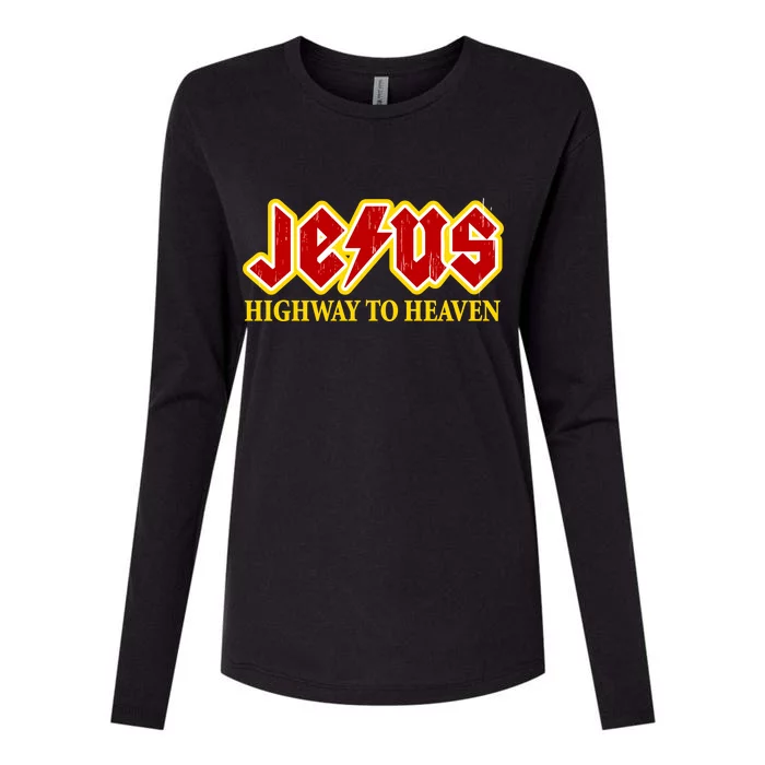 Jesus Rocks Highway To heaven Womens Cotton Relaxed Long Sleeve T-Shirt