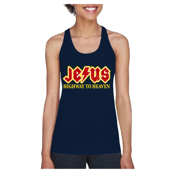 Jesus Rocks Highway To heaven Women's Racerback Tank