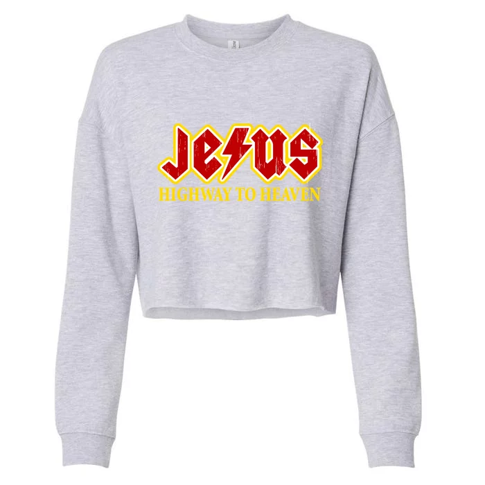 Jesus Rocks Highway To heaven Cropped Pullover Crew