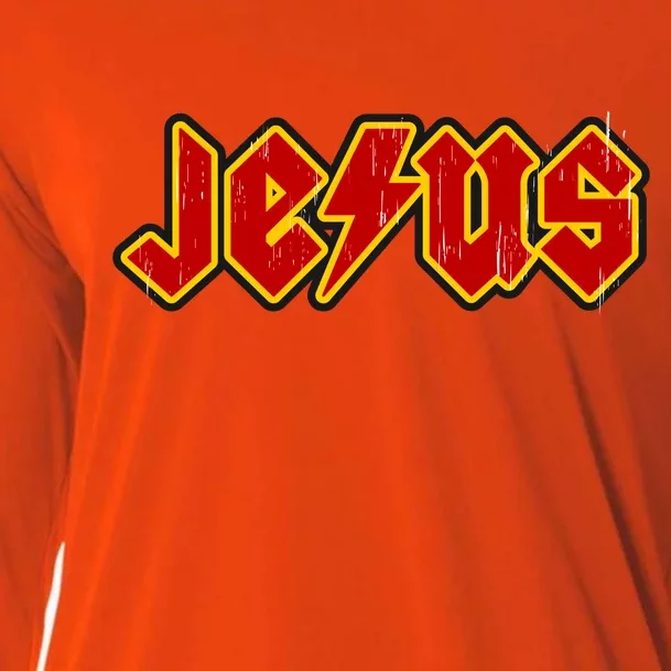 Jesus Rocks Logo Cooling Performance Long Sleeve Crew