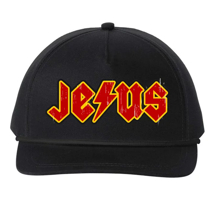 Jesus Rocks Logo Snapback Five-Panel Rope Hat