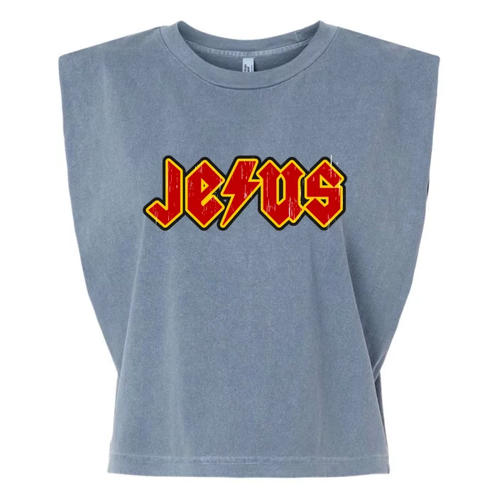 Jesus Rocks Logo Garment-Dyed Women's Muscle Tee