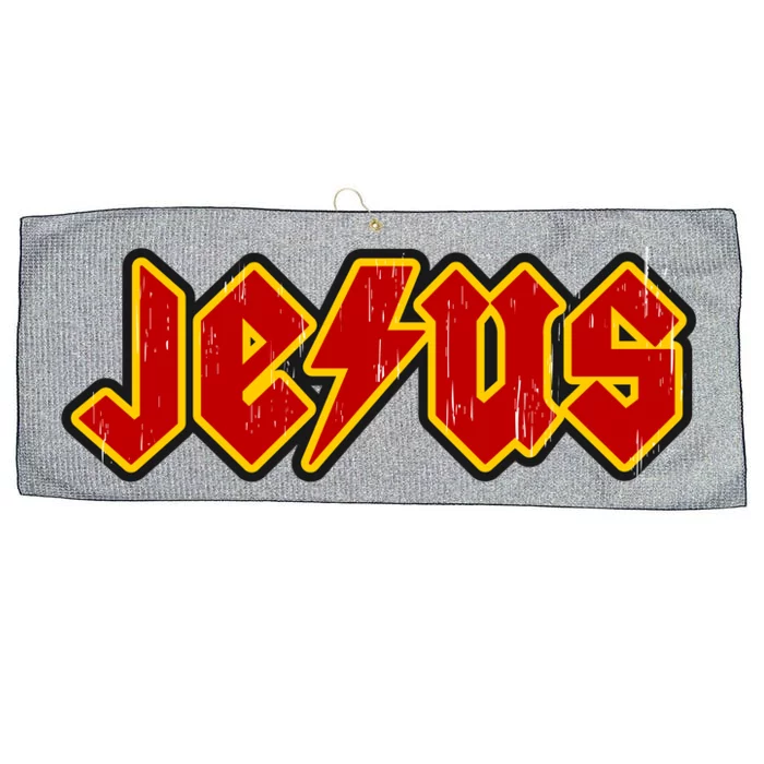 Jesus Rocks Logo Large Microfiber Waffle Golf Towel