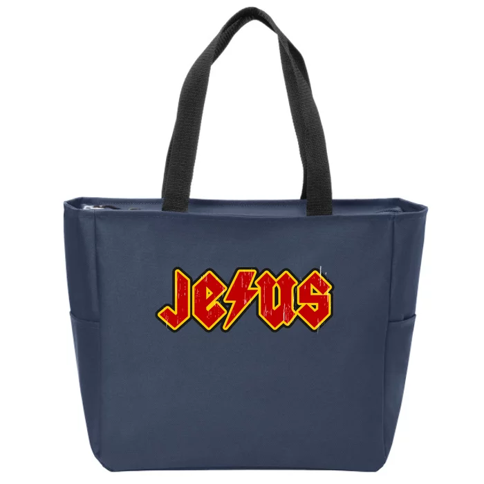 Jesus Rocks Logo Zip Tote Bag