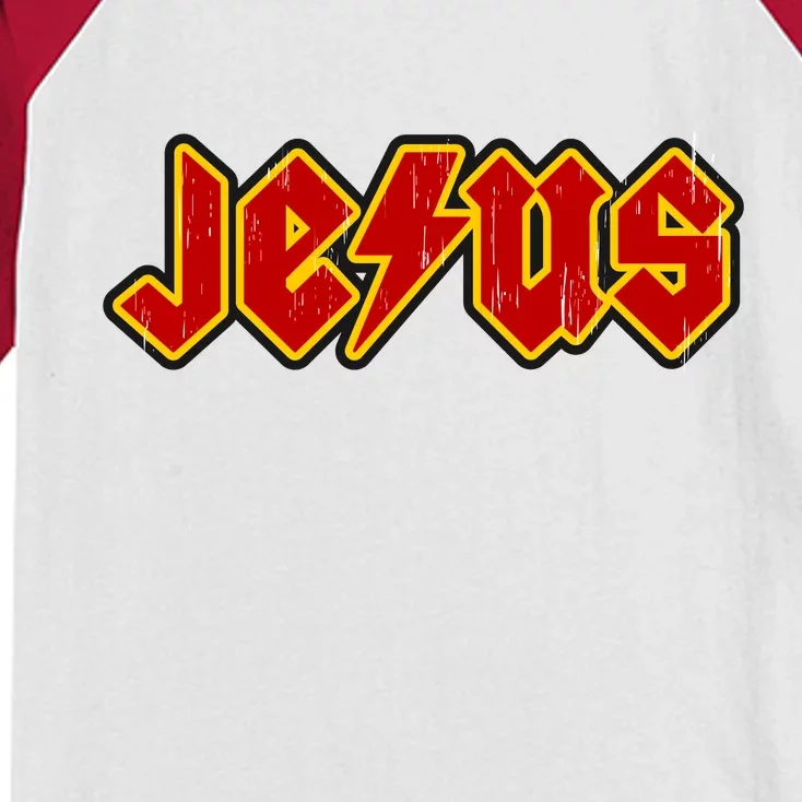 Jesus Rocks Logo Kids Colorblock Raglan Jersey