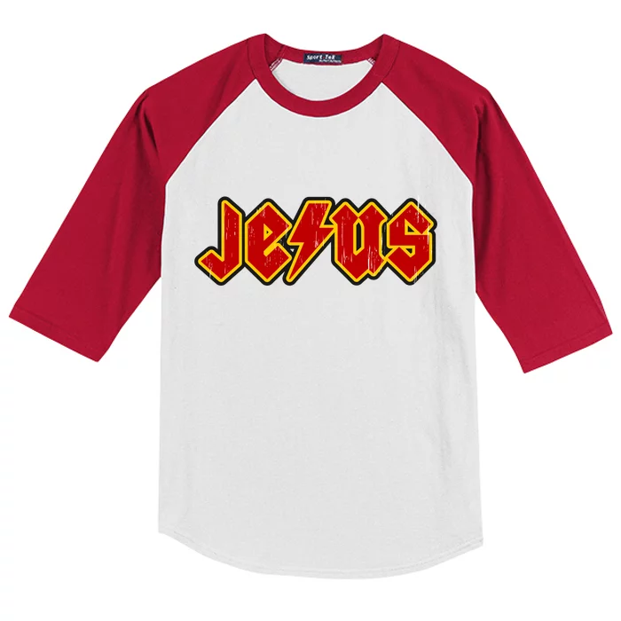 Jesus Rocks Logo Kids Colorblock Raglan Jersey