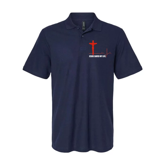 Jesus Saved My Life Softstyle Adult Sport Polo