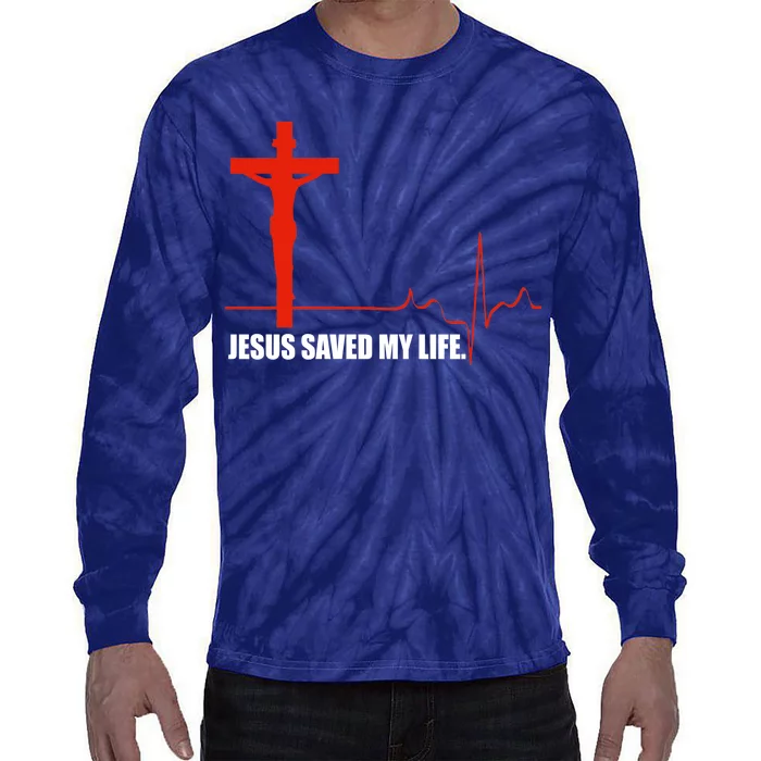 Jesus Saved My Life Tie-Dye Long Sleeve Shirt