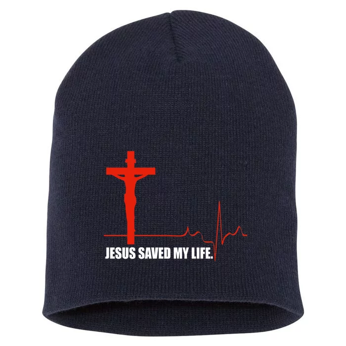 Jesus Saved My Life Short Acrylic Beanie