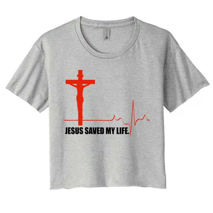 Jesus Saved My Life Women's Crop Top Tee