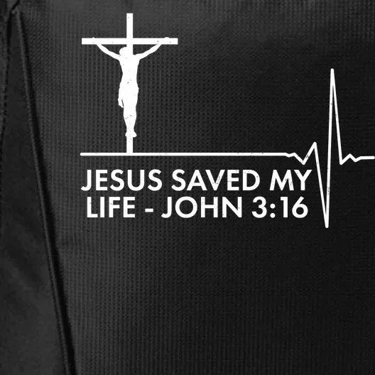 Jesus Saved My Life John 3:16 Heartbeat City Backpack