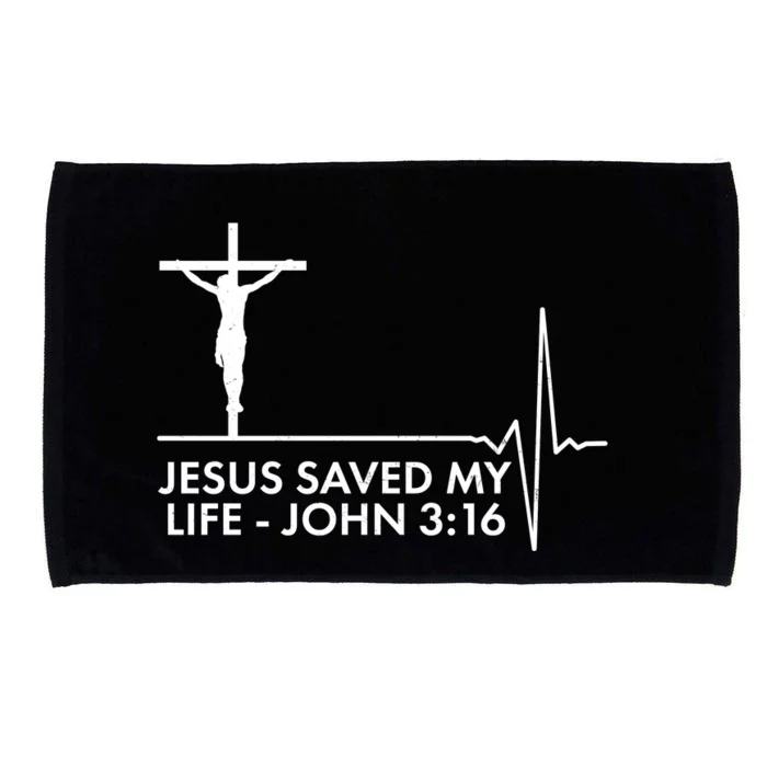 Jesus Saved My Life John 3:16 Heartbeat Microfiber Hand Towel