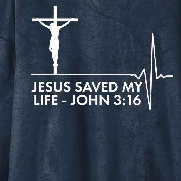 Jesus Saved My Life John 3:16 Heartbeat Hooded Wearable Blanket